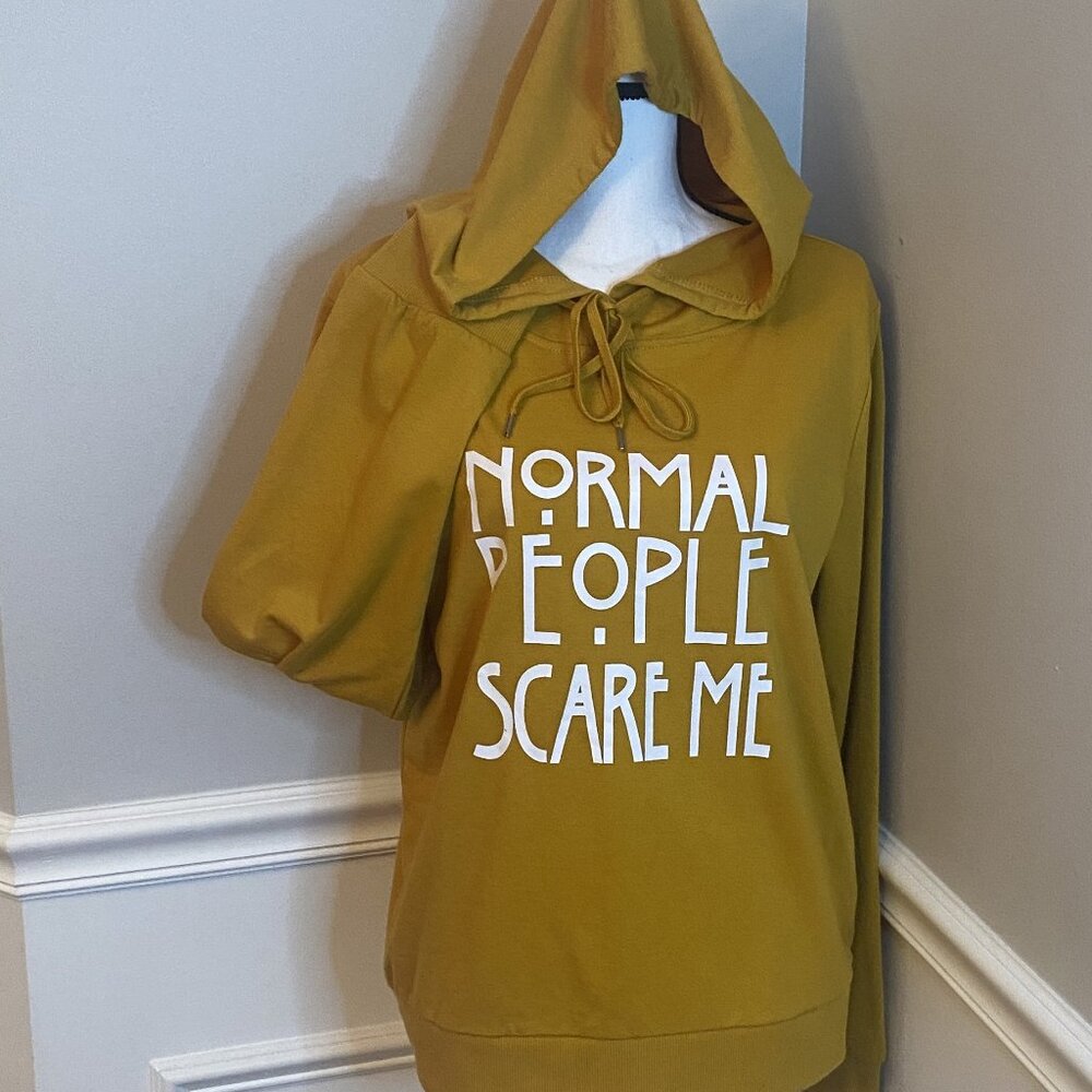 Graphic Hoodie size Large New with tags Yellow